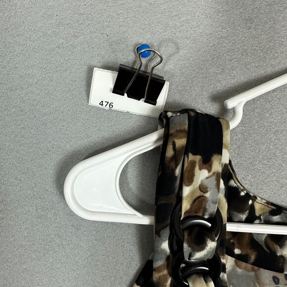 CJ Banks Tank Top Womens Blouse Black Multi Color Sheer Size 1X - Picture 15 of 15